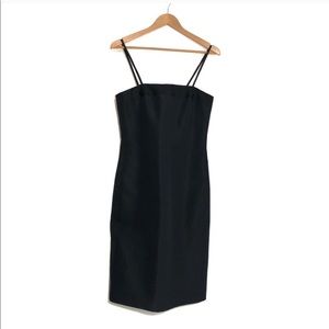 GUCCI Size 42 Black Silk Grosgrain Trim Dress LBD
